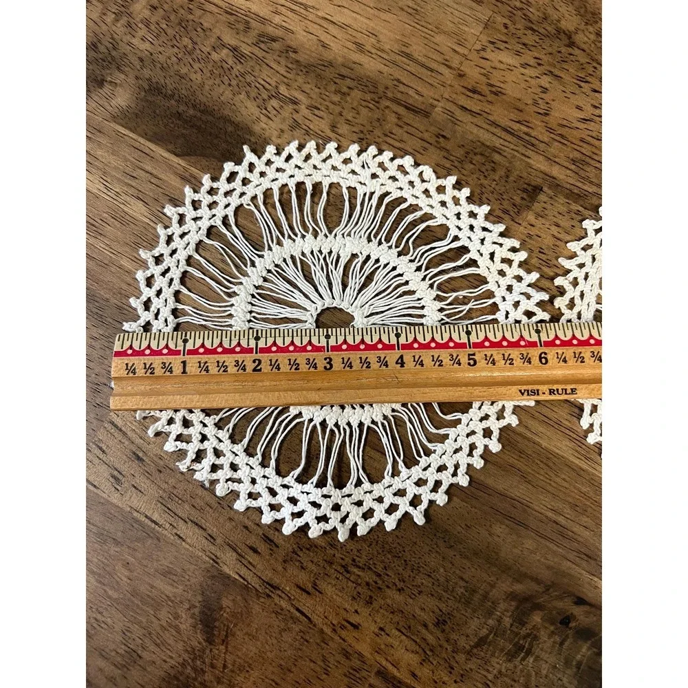 Three unique vintage doilies crochet work Grannycore Cottagecore artisan‎